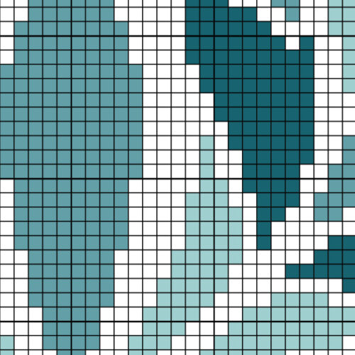 Blue Damask Square Cross Stitch Pattern - Image 4