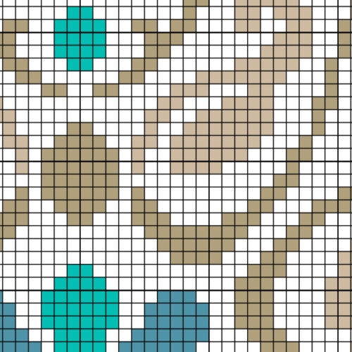 Brown Floral Deco Cross Stitch Pattern - Image 3