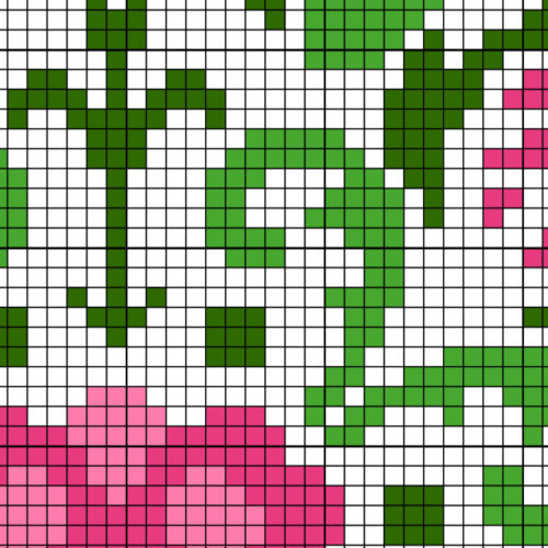 Pink Floral Deco Cross Stitch Pattern - Image 4