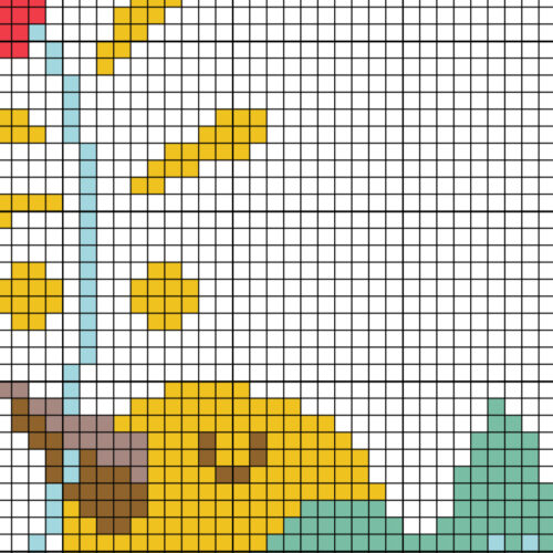 Yellow Bird Flower Stem Cross Stitch Pattern - Image 4