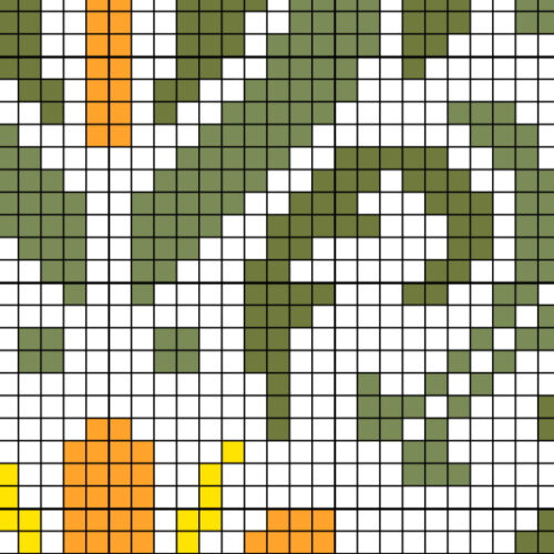 Yellow Floral Deco Cross Stitch Pattern - Image 4