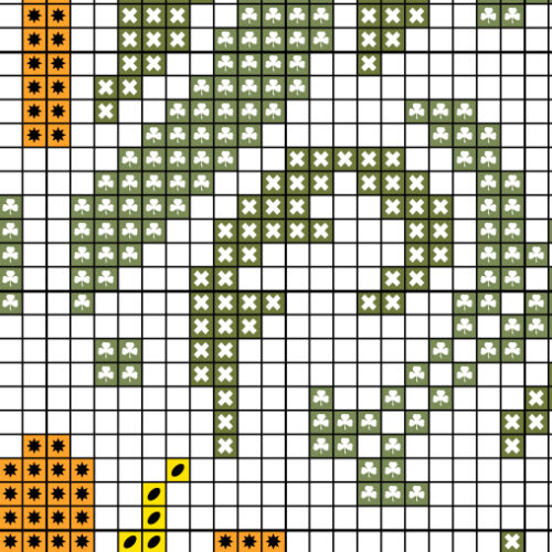 Yellow Floral Deco Cross Stitch Pattern - Image 3