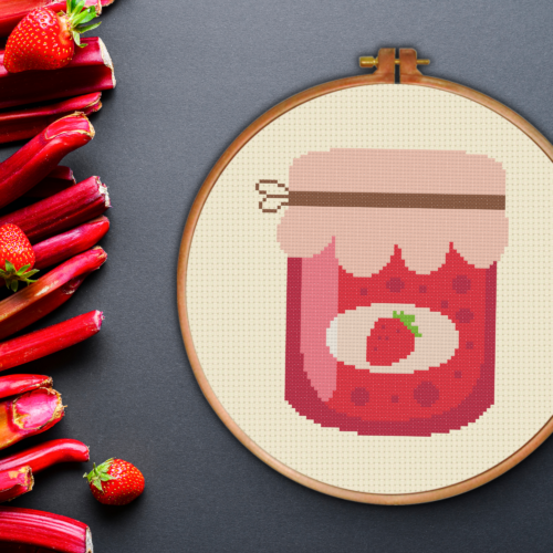 Strawberry Jam Cross Stitch Pattern