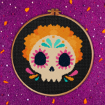 Sugar Skull Woman Cross Stitch Pattern