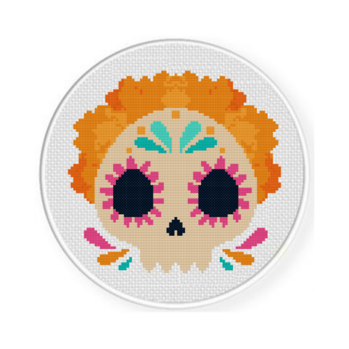 Sugar Skull Woman Cross Stitch Pattern - Image 2
