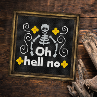 Oh Hell No Skeleton Cross Stitch Pattern