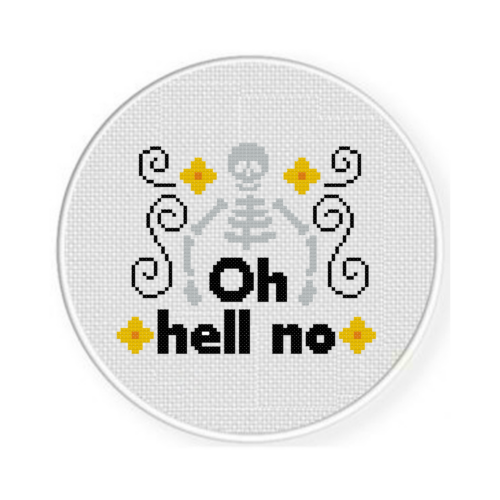 Oh Hell No Skeleton Cross Stitch Pattern - Image 2