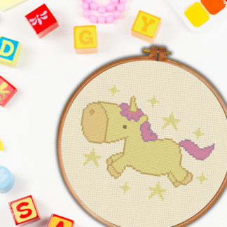Jumping Unicorn Cross Stitch Pattern