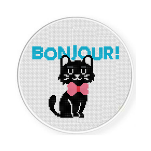 Bonjour Kitty Cross Stitch Pattern - Image 2