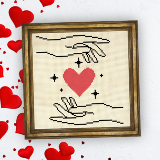 Heart Hands Cross Stitch Pattern