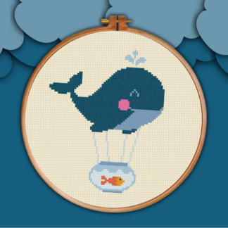 Whale And Goldfish Cross Stitch Pattern