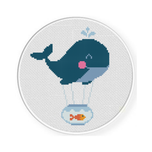 Whale And Goldfish Cross Stitch Pattern - Image 2
