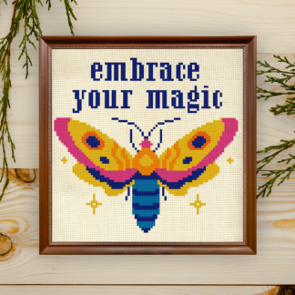Colorful Moth Cross Stitch Pattern
