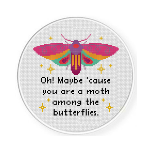 Moth Among Butterflies Cross Stitch Pattern - Image 2