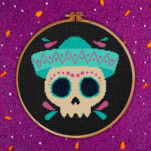 Sugar Skull Man Cross Stitch Pattern