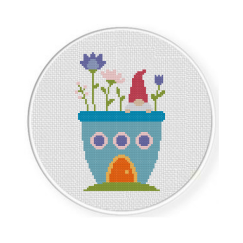Red Gnome House Cross Stitch Pattern - Image 2