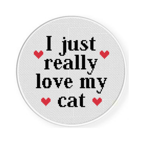 I Just Really Love My Cat Cross Stitch Pattern - Image 2
