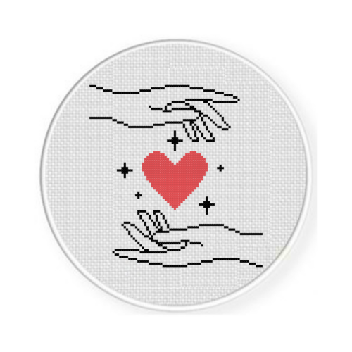 Heart Hands Cross Stitch Pattern - Image 2