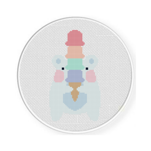 White Bear Ice Cream Cross Stitch Pattern - Image 2