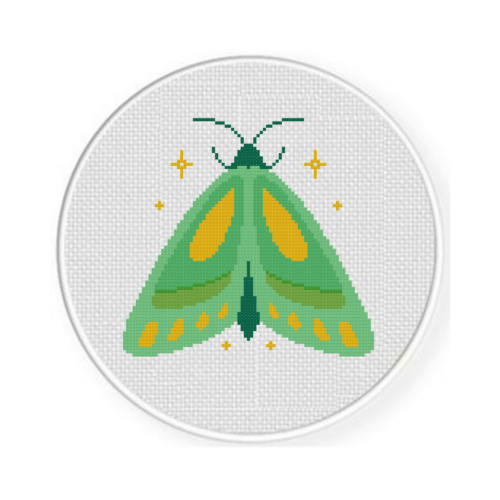 Green Moth Cross Stitch Pattern - Image 2