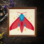 Red Moth Cross Stitch Pattern