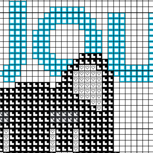 Bonjour Kitty Cross Stitch Pattern - Image 3