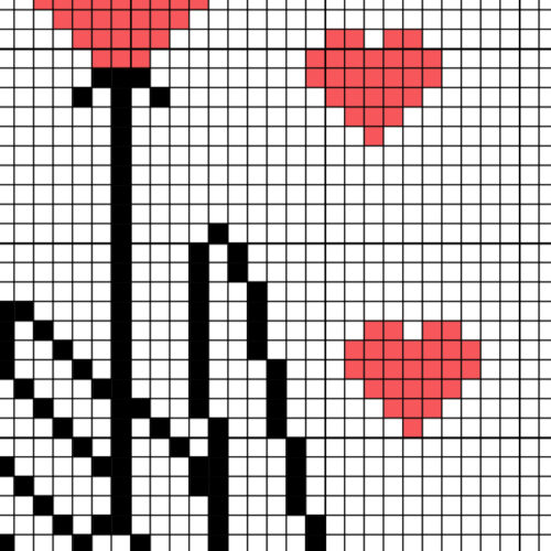 Heart Flower Hand Cross Stitch Pattern - Image 3