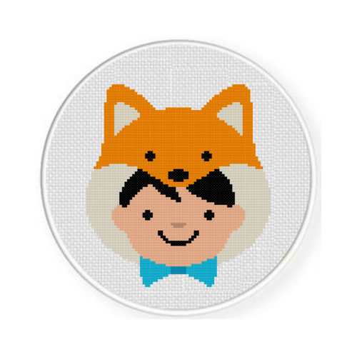 Kid In Fox Beanie Cross Stitch Pattern - Image 2