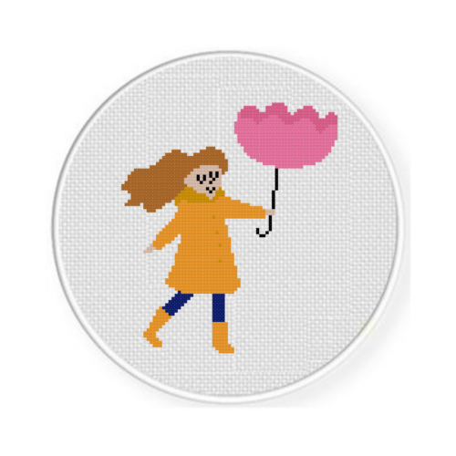 Windy Girl Cross Stitch Pattern - Image 2