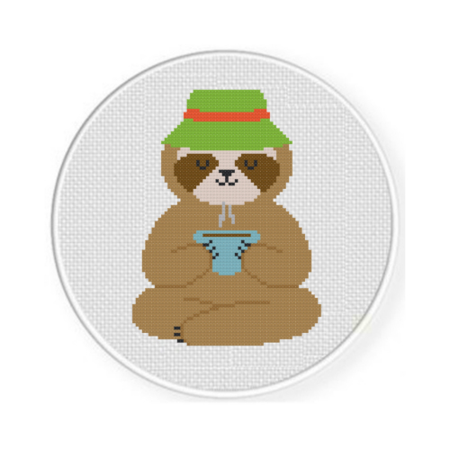 Coffee Sloth Cross Stitch Pattern - Image 2