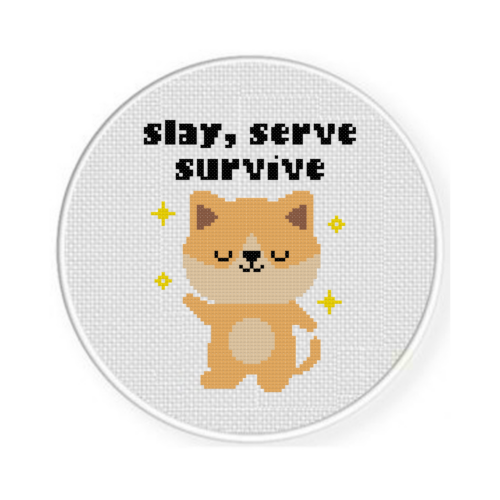 Slay Serve Survive Cross Stitch Pattern - Image 2