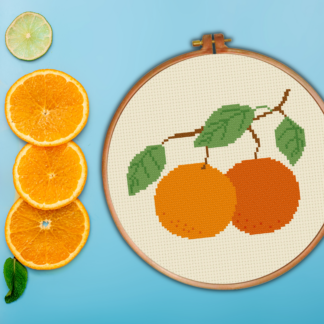 Orange Stem Cross Stitch Pattern