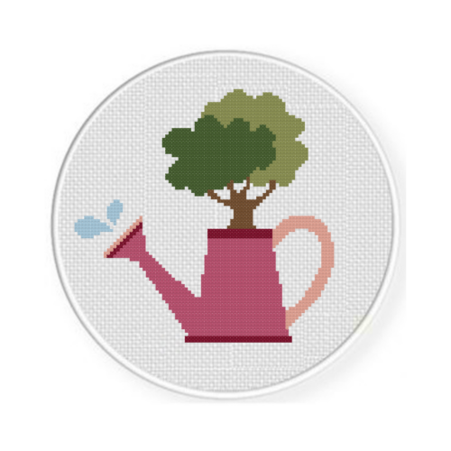 Watering Can Tree Cross Stitch Pattern - Image 2