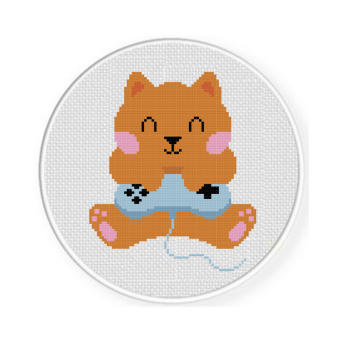 Gamer Cat Cross Stitch Pattern - Image 2