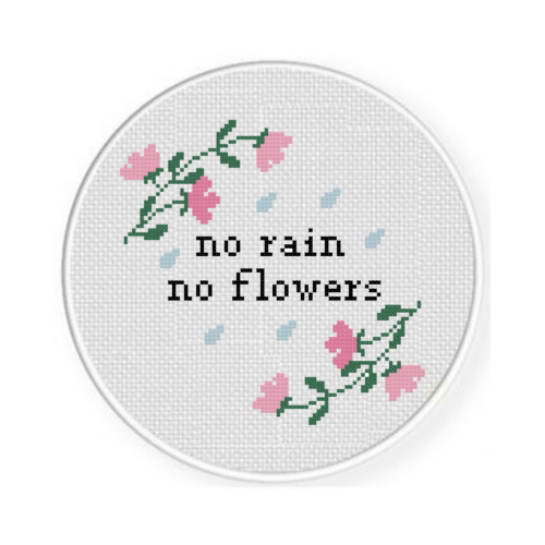 No Rain No Flowers Cross Stitch Pattern - Image 2