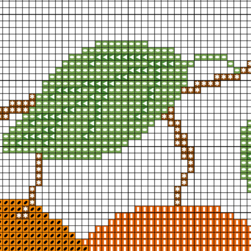 Orange Stem Cross Stitch Pattern - Image 3
