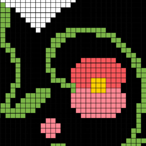 Pink Poppy Heart Cross Stitch Pattern - Image 3