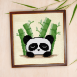 Panda with Bamboo Cross Stitch Pattern