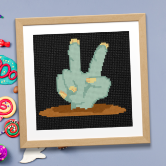 Zombie Peace Hand Cross Stitch Pattern