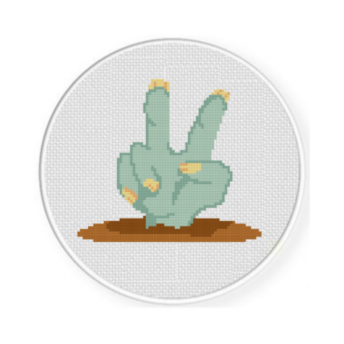 Zombie Peace Hand Cross Stitch Pattern - Image 2