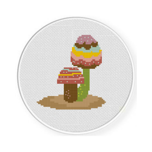 Colorful Mushrooms Cross Stitch Pattern - Image 2