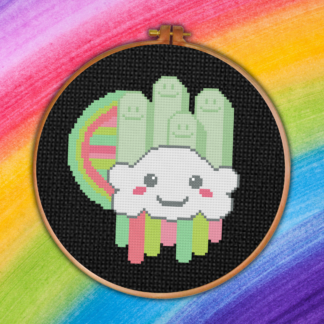 Cloudy Rainbow Cross Stitch Pattern