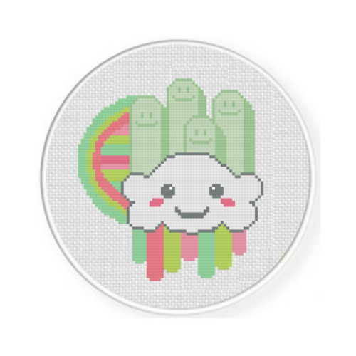 Cloudy Rainbow Cross Stitch Pattern - Image 2