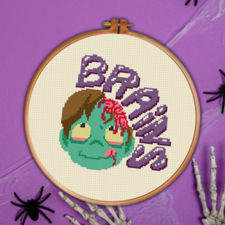 Zombie Brain Cross Stitch Pattern