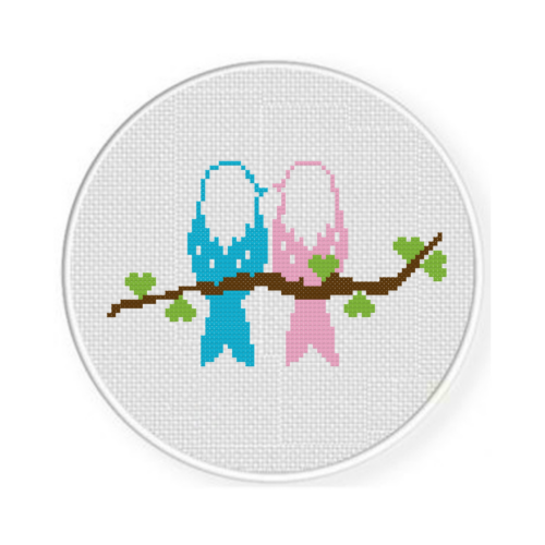 Love Birds Cross Stitch Pattern - Image 2