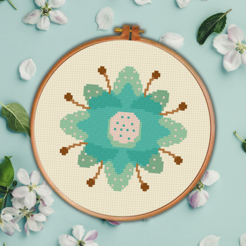Flower Design Cross Stitch Pattern