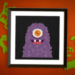 Purple Monster Cross Stitch Pattern