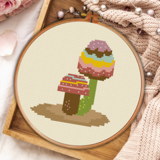 Colorful Mushrooms Cross Stitch Pattern