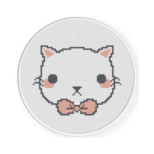Cute Cat with Bow Tie Cross Stitch Pattern - Image 2