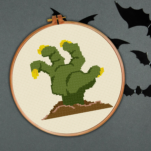 Creepy Hand Cross Stitch Pattern